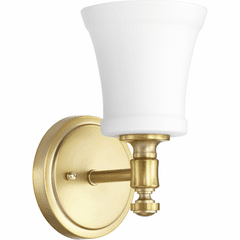 Quorum Rossington 1-LT Wall Mount - Aged Brass W/ Satin Opal - 5422-1-80