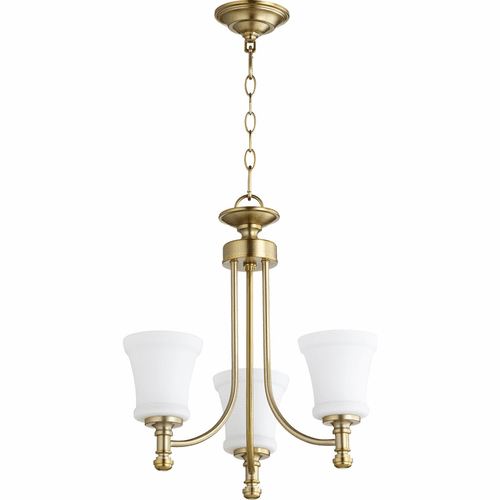 Quorum Rossington 3-LT Chandelier - Aged Brass - 6122-3-80