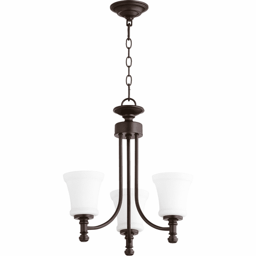 Quorum Rossington 3-LT Chandelier - Oiled Bronze - 6122-3-86
