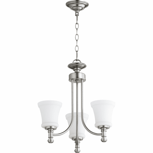 Quorum Rossington 3-LT Chandelier - Satin Nickel - 6122-3-65