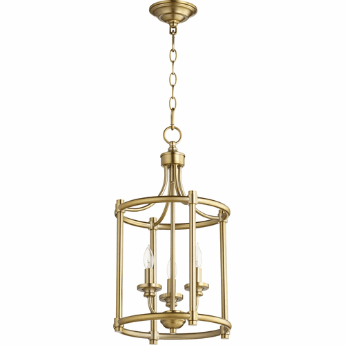 Quorum Rossington 3-LT Entry Light - Aged Brass - 6822-3-80
