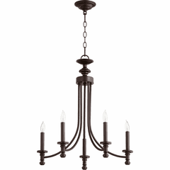 Quorum Rossington 5-LT Candle Chandelier - Oiled Bronze - 6022-5-86