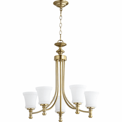 Quorum Rossington 5-LT Chandelier - Aged Brass - 6122-5-80