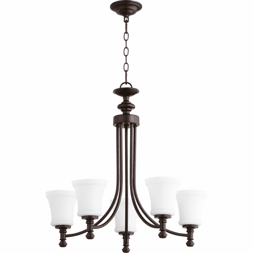 Quorum Rossington 5-LT Chandelier - Oiled Bronze - 6122-5-86