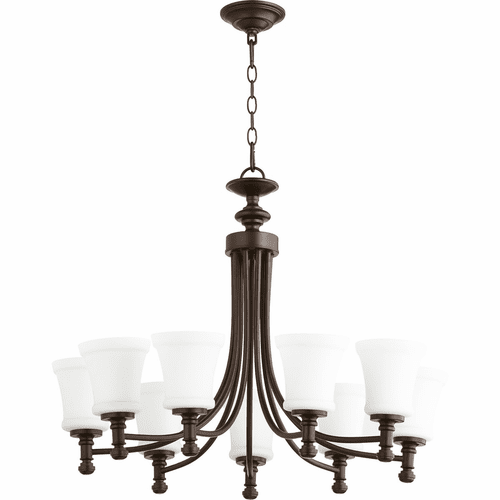 Quorum Rossington 9-LT Chandelier - Oiled Bronze - 6122-9-86