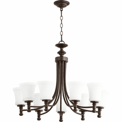 Quorum Rossington 9-LT Chandelier - Oiled Bronze - 6122-9-86