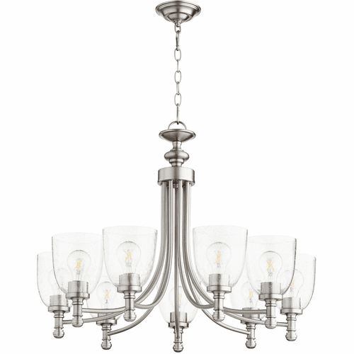 Quorum Rossington Chd - Satin Nickel W/ Clear/Seeded - 6122-9-265