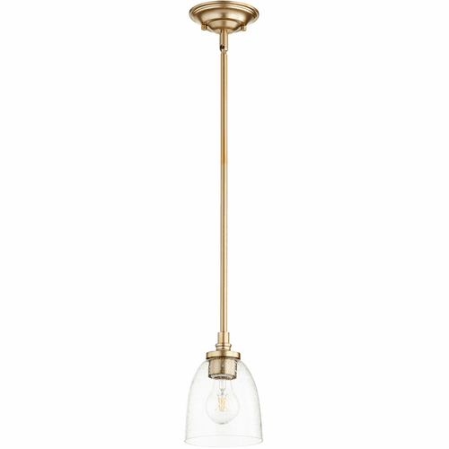 Quorum Rossington Crl/Sd Pendant - Aged Brass W/ Clear/Seeded - 3122-280