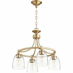 Quorum Rossington Nook Light - Aged Brass W/ Clear/Seeded - 6422-4-280