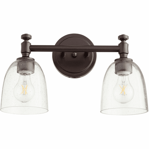 Quorum Rossington Vanity - Oiled Bronze W/ Clear/Seeded - 5122-2-286