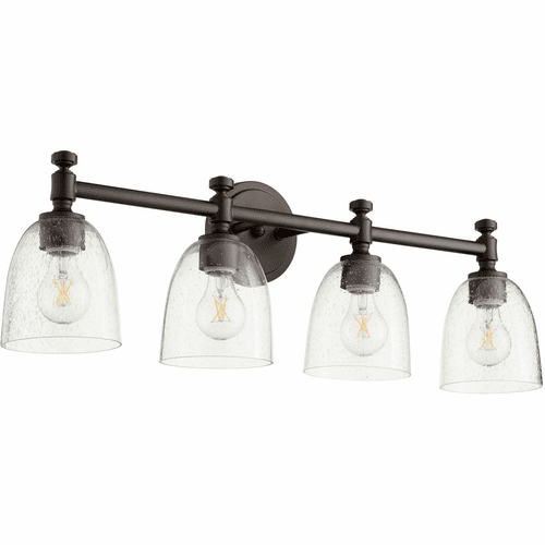 Quorum Rossington Vanity - Oiled Bronze W/ Clear/Seeded - 5122-4-286