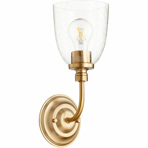 Quorum Rossington Wall Mount - Aged Brass W/ Clear/Seeded - 5522-1-280