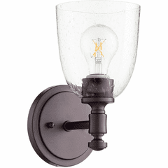 Quorum Rossington Wall Mount - Oiled Bronze W/ Clear/Seeded - 5422-1-286