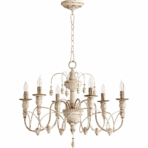 Quorum Salento 25" 6-LT Chandelier - Persian White - 6016-6-70