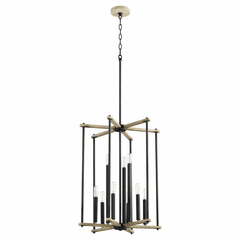 Quorum Silva 9-LT Entry & Foyer Light - Noir w/Weathered Oak Finish - 8134-9-69