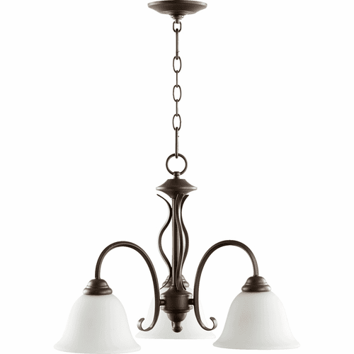 Quorum Spencer 3-LT Nook Light - Oiled Bronze W/ Satin Opal - 6410-3-186