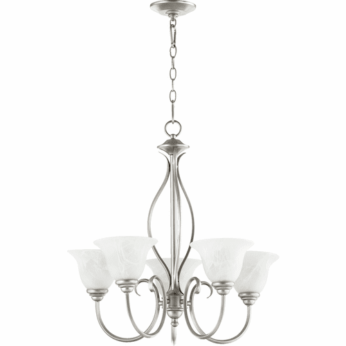 Quorum Spencer 5-LT Chandelier - Classic Nickel - 6010-5-64
