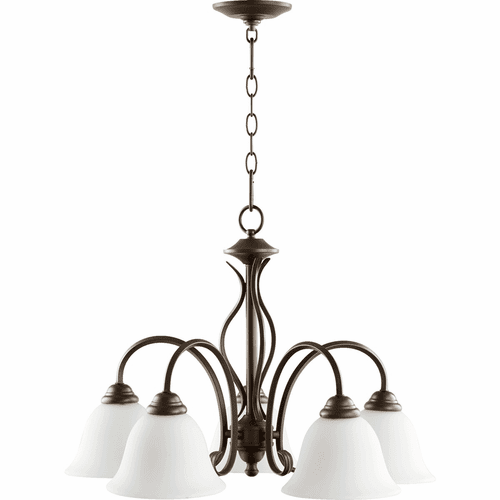 Quorum Spencer 5-LT Nook Light - Oiled Bronze W/ Satin Opal - 6410-5-186