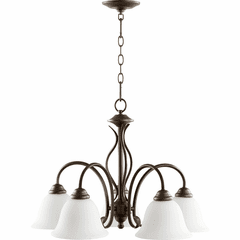 Quorum Spencer 5-LT Nook Light - Oiled Bronze W/ Satin Opal - 6410-5-186