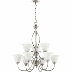 Quorum Spencer 9-LT Chandelier - Classic Nickel - 6010-9-64 Quorum Spencer 9-LT Chandelier - Classic Nickel - 6010-9-64