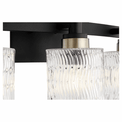 Quorum Stadium 3-LT Bath Vanity Light - Noir - 5184-3-69 Quorum Stadium 3-LT Bath Vanity Light - Noir - 5184-3-69