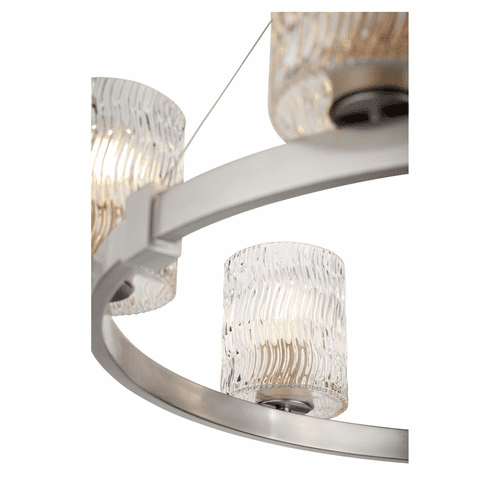 Quorum Stadium 6-LT Chandelier - Satin Nickel  - 6184-6-65