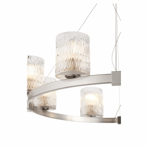 Quorum Stadium 8-LT Chandelier - Satin Nickel  - 6184-8-65
