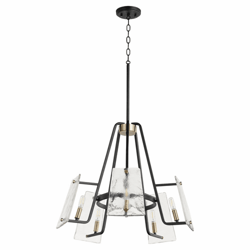 Quorum Tioga 5-LT Chandelier - Noir w/Aged Brass - 637-5-69