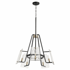 Quorum Tioga 5-LT Chandelier - Noir w/Aged Brass - 637-5-69