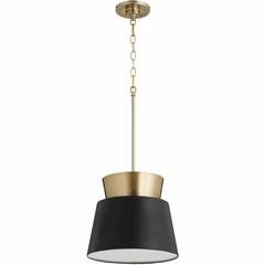 Quorum Trapezoids Pendant - Noir / Aged Brass - 8006-6980