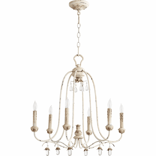 Quorum Venice 24" 6-LT Chandelier - Persian White - 6144-6-70