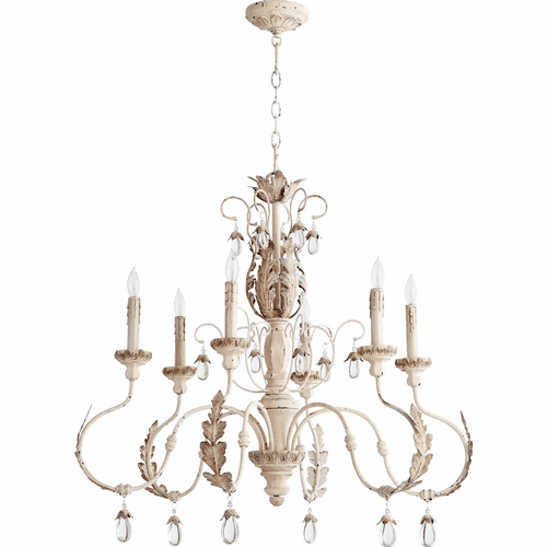 Quorum Venice 32" 6-LT Chandelier - Persian White - 6444-6-70