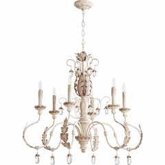 Quorum Venice 32" 6-LT Chandelier - Persian White - 6444-6-70