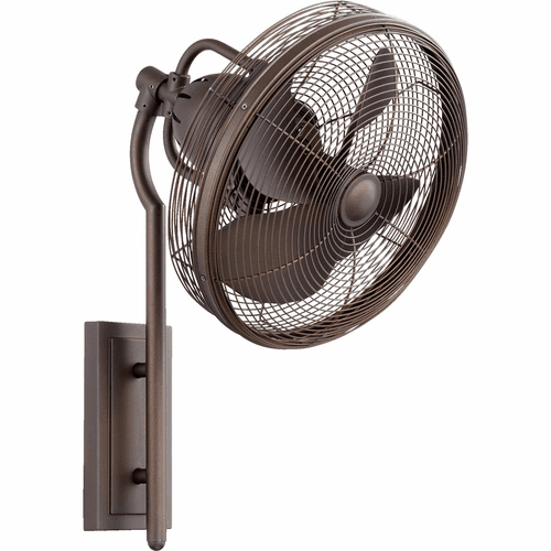 Quorum Veranda 4-Blade Wall Patio Fan - Oiled Bronze - 92413-86