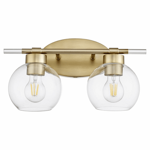 Quorum Volan 2-LT Bath Vanity Light - Aged Brass  - 5317-2-80
