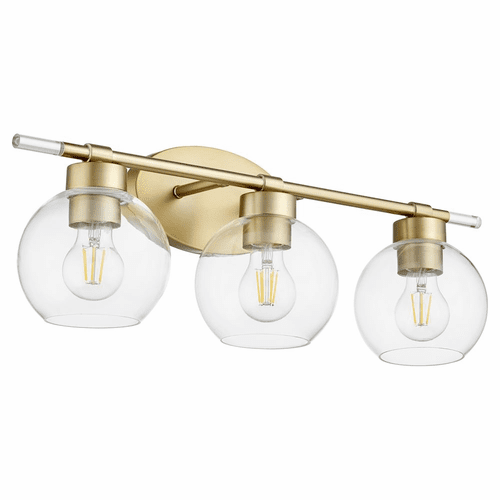 Quorum Volan 3-LT Bath Vanity Light - Aged Brass  - 5317-3-80