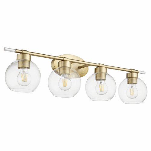 Quorum Volan 4-LT Bath Vanity Light - Aged Brass  - 5317-4-80