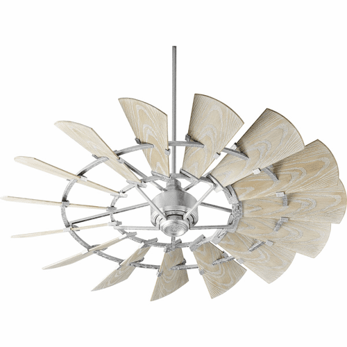 Quorum Windmill 60" Patio Fan - Galvanized - 196015-9