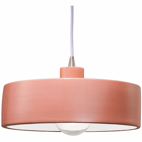 Radiance Dish Pendant - Gloss Blush - CER-6460-BSH-NCKL-WTCD