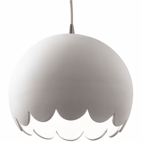 Radiance Scallop Pendant - Bisque - CER-6470-BIS-NCKL-WTCD