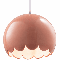 Radiance Scallop Pendant - Gloss Blush - CER-6470-BSH-NCKL-WTCD