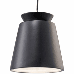 Radiance Small Trapezoid Pendant - Matte Black - CER-6425-CRB-CROM-BKCD
