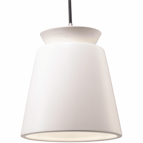 Radiance Small Trapezoid Pendant - Matte White - CER-6425-MAT-NCKL-BKCD