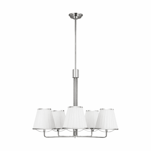 Ralph Lauren Esther 5-LT Medium Chandelier - Polished Nickel - LC1185PN