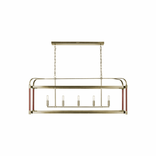 Ralph Lauren Hadley 5-LT Linear Chandelier - Time Worn Brass - LC1165TWB