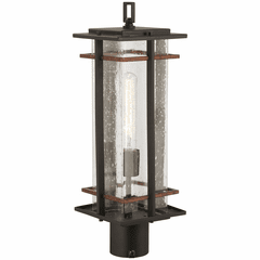 San Marcos 1-LT Post Mount - Black W/Antique Copper Accents - 72496-68