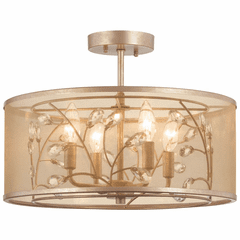 Sara's Jewel Semi Flush - Nanti Champaign Silver - 4434-252