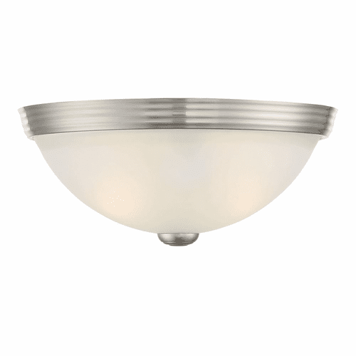 Savoy House 11" Flush Mount White Glass - Satin Nickel - 6-780-11-SN