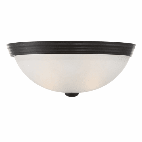 Savoy House 13" Flush Mount White Glass - English Bronze - 6-780-13-13