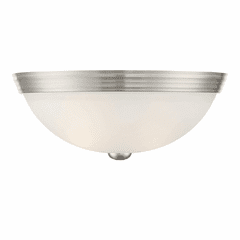 Savoy House 13" Flush Mount White Glass - Satin Nickel - 6-780-13-SN